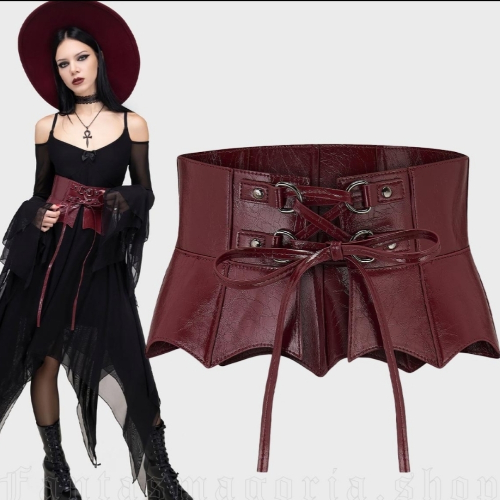 Killstar Burgundy Corset Belt